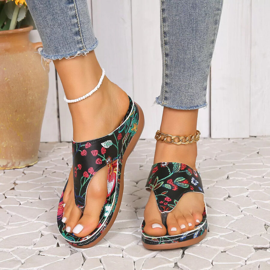 Floral Print Sandals | 2 Colors | Poundton