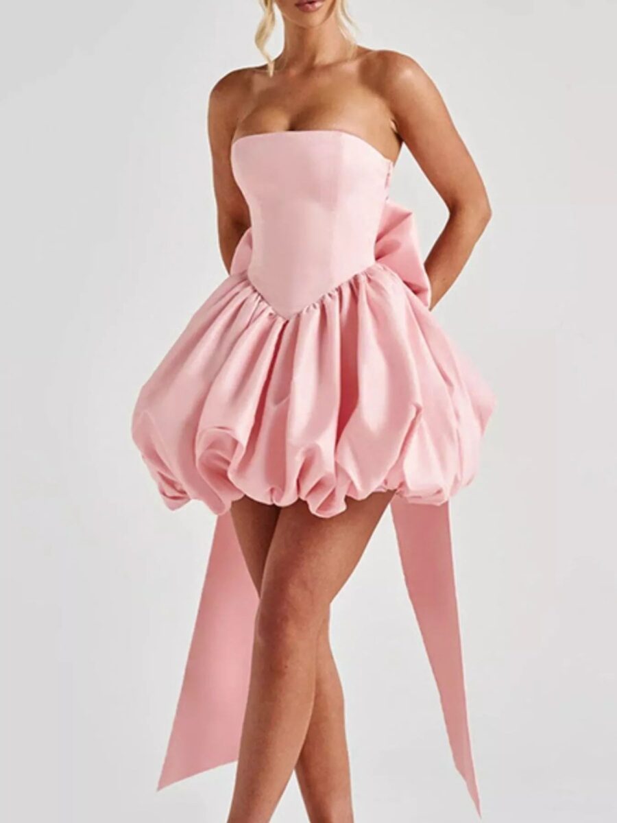 The Dynasty Bow Mini Bubble Dress | 2 Colors