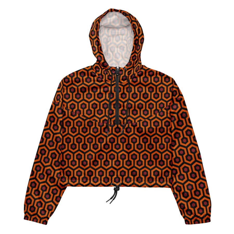 Hotel Hexagon Women's Cropped Windbreaker Jacket | Pinup Couture Relaxed