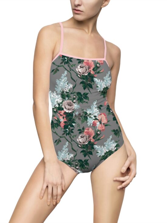 Devon J'adore Bella Roses Strappy One-piece Swimsuit  | Pinup Couture Swim