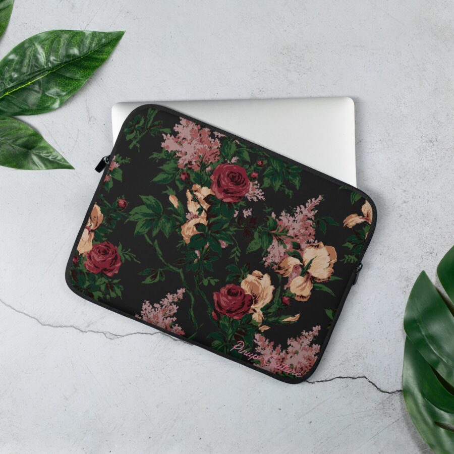 Lindy Dark Bella Roses Laptop Computer Sleeve | Pinup Couture Relaxed