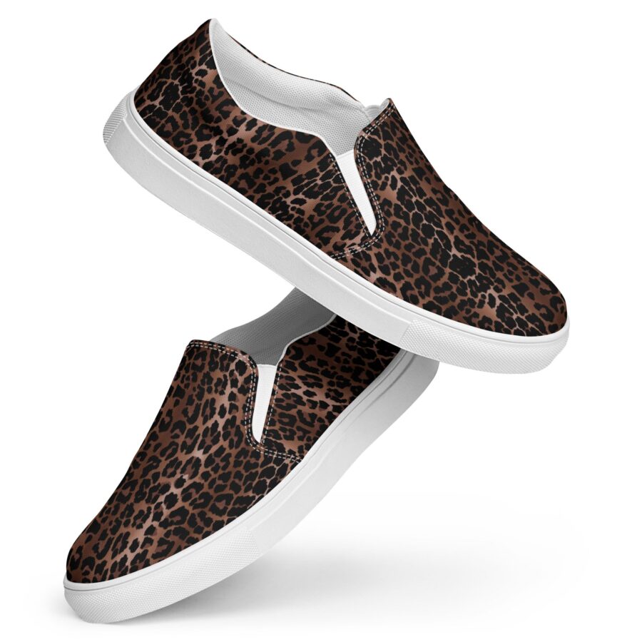OG Leopard Print Women's Slip-on Canvas Deck Shoes | Pinup Couture Relaxed